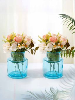 Gleevers - Blue Glass Vases (Pack Of 2)