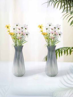 Gleevers - Grey Ombre Glass Vases (Pack Of 2)