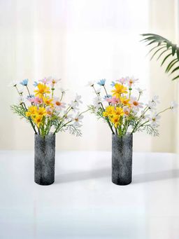 Gleevers - Grey Glass Solid Vases (Pack Of 2)