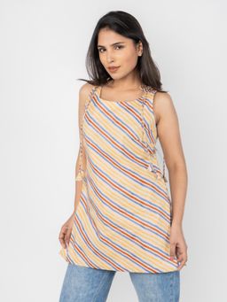 PRET PITAARA - Yellow Stripes Sleeveless Top
