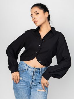 PRET PITAARA - Black Crop Shirt