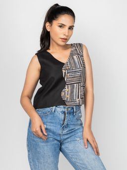 PRET PITAARA - Black Contrast Panel Top