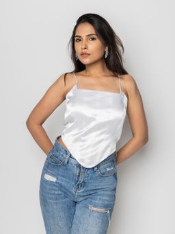 PRET PITAARA - White Sculpted Corset Top