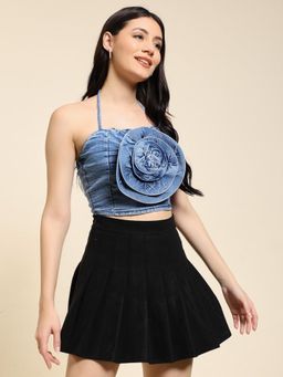 SUGERCANDY - Blue Emily Denim Crop Top