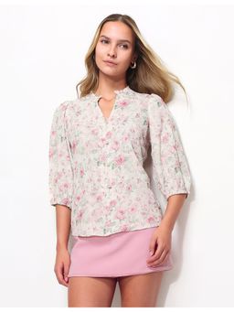U.S. POLO ASSN. - White Floral Printed Regular Fit Top