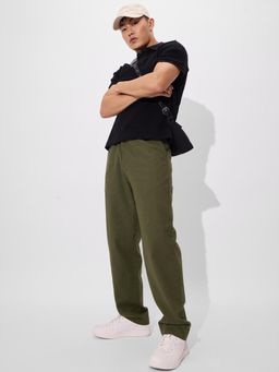 The Souled Store - Olive Green Cotton Linen Pants