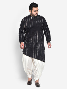 KISAH PLUS - Cotton Blend Black Kurta (Set of 2)