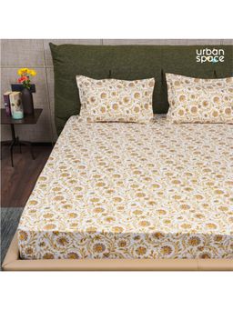 Urban Space - Serene 200 Tc Cotton Bedsheets with Pillow Cover Brown