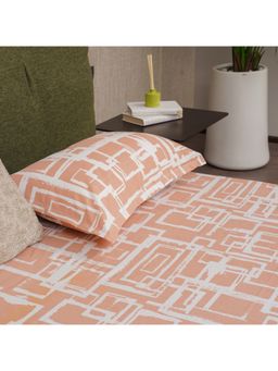 Urban Space - Serene 200 Tc Cotton Bedsheets with Pillow Cover Peach