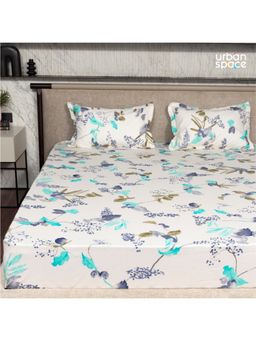 Urban Space - Regal 200 Tc Cotton Bedsheets with Pillow Cover Blue (King)
