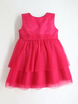 CHERRY CRUMBLE BY NITT HYMAN - Fashionable Hot Pink Fit & Flare Knee Length Party Dress