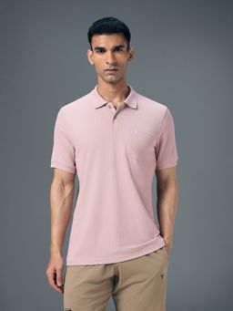 Technosport - Pink Polyester Collar Neck Half Sleeves Polo T-Shirt