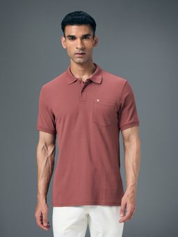 Technosport - Maroon Polyester Collar Neck Half Sleeves Polo T-Shirt