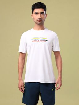 Technosport - White Polyester Round Neck Half Sleeves T-Shirt