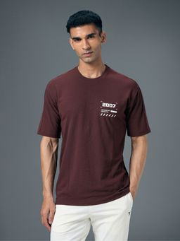 Technosport - Brown Polyester Round Neck Half Sleeves T-Shirt