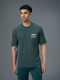 Technosport - Green Polyester Round Neck Half Sleeves T-Shirt