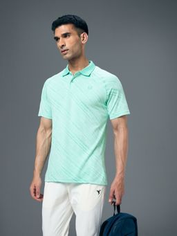 Technosport - Green Polyester Collar Neck Half Sleeves Polo T-Shirt