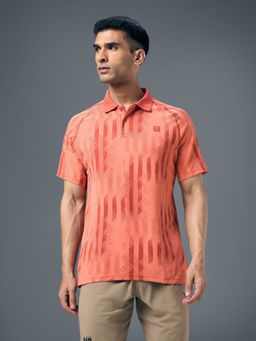 Technosport - Red Polyester Collar Neck Half Sleeves Polo T-Shirt