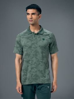 Technosport - Green Polyester Collar Neck Half Sleeves Polo T-Shirt