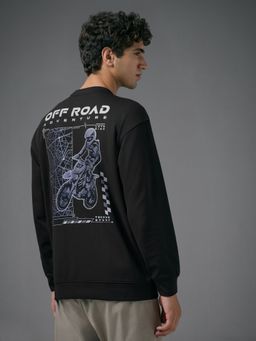 Technosport - Black Polyester Crew Neck Full Sleeves Sweatshirt