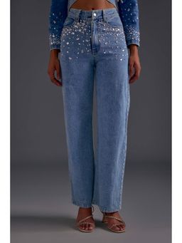 The Clothing Factory - Embellished Wide Leg Jeans