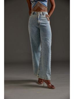 The Clothing Factory - Rhinestone Embellished Cutout Jeans