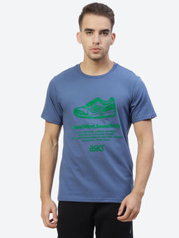 ASICS - M Shoe Graphic Ss Blue Men Gym & Training T-shirts
