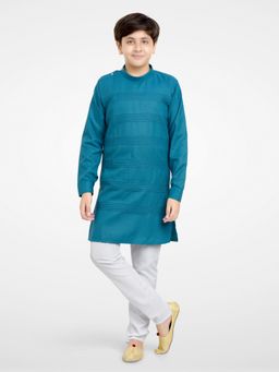 Jeetethnics - Boys Blue Kurta Pyjama Set (Set of 2)