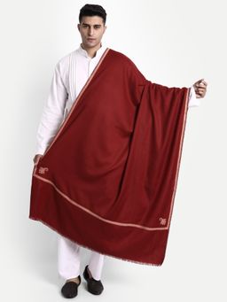 Zamour - Woolen Shawl For Men With Kashmiri Embroidery