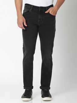 Spykar - Charcoal Black Cotton Comfort Fit Straight Length Jeans for Men (ricardo)
