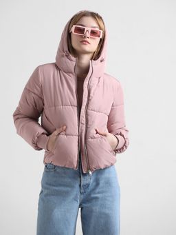 ONLY - Pink Hooded Short Puffer Jacket