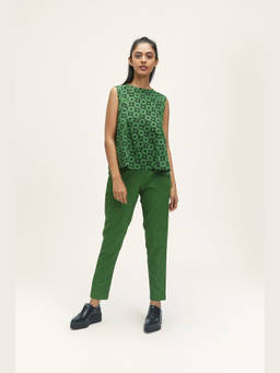 TERRA LUNA - Women Green Barbe Print Top
