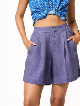 TERRA LUNA - Paloma Purple Linen Shorts