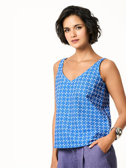TERRA LUNA - Women Blue Leah Monogram Top