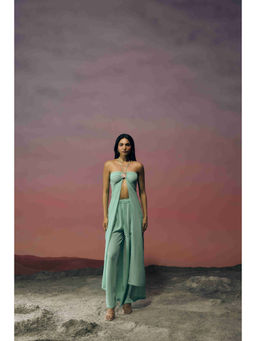 Ivory Rose - Teal The Sea Glass Veil Co-Ord Set