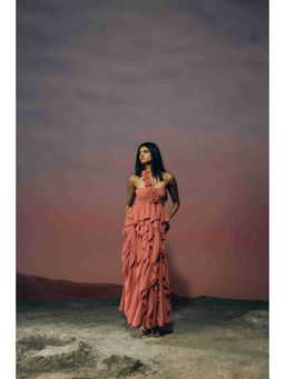 Ivory Rose - Peach The Soleil Bloom Dress