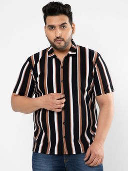Instafab Plus - Size Men'S Striped Stylish Shorts Sleeve Casual Shirts,Multi-Color
