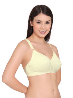 Groversons Paris Beauty - Women Yellow Cotton Double Layered Non-Padded X-Frame Bra