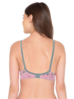 Groversons Paris Beauty - Women Pink Cotton Lycra Non-Padded Non-Wired Floral Printed Bra