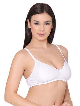 Groversons Paris Beauty - Women White Cotton Non-Padded Full Coverage Super Support Bra