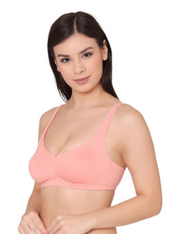 Groversons Paris Beauty - Women Peach Cotton Non-Padded Side Support Encircled Bra