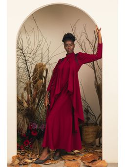 House of Fett - Maroon Athena Jumpsuit Gown