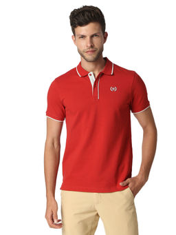 Being Human - Men Solid Red Polo T-Shirt
