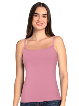 Amante - Solid High Coverage Straight Neck Sleeveless Camisole - Purple