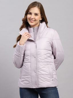 Monte Carlo - Women's Regular Fit Solid Zipper Full Sleeve Lavender Jacket