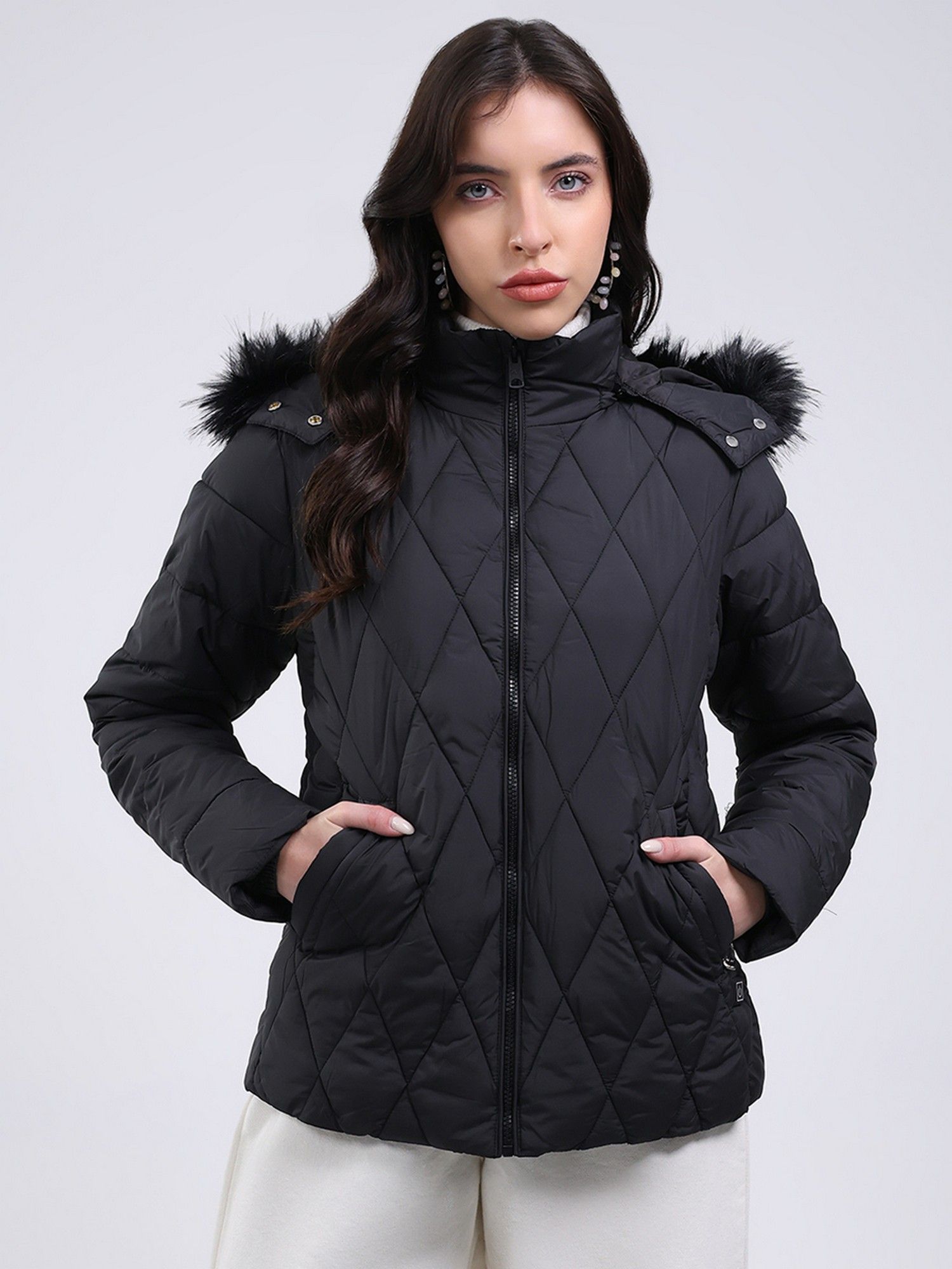 monte carlo Women's Regular Fit Solid Zipper Full Sleeve Black Jacket-picture-22