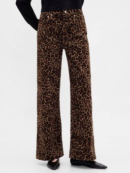 GAP - Women's Leopard Print High-Waist Relaxed Fit Jeans