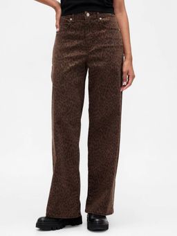 GAP - Women's Leopard Print Wide Leg Jeans
