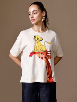 Kazo - Disney Simba On Giraffe Cream T-Shirt