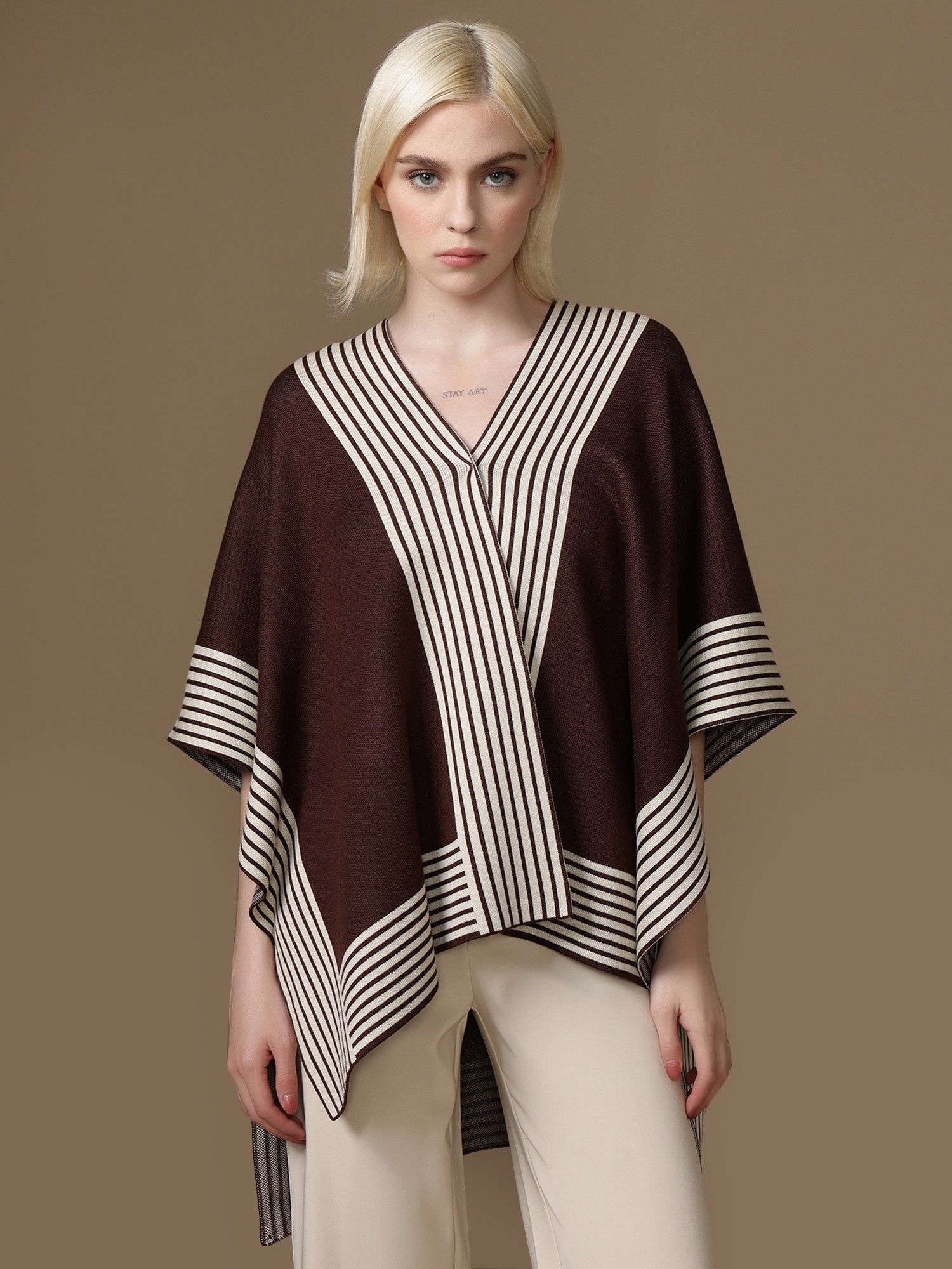 kazo Brown Caper Cape Shrug-picture-42